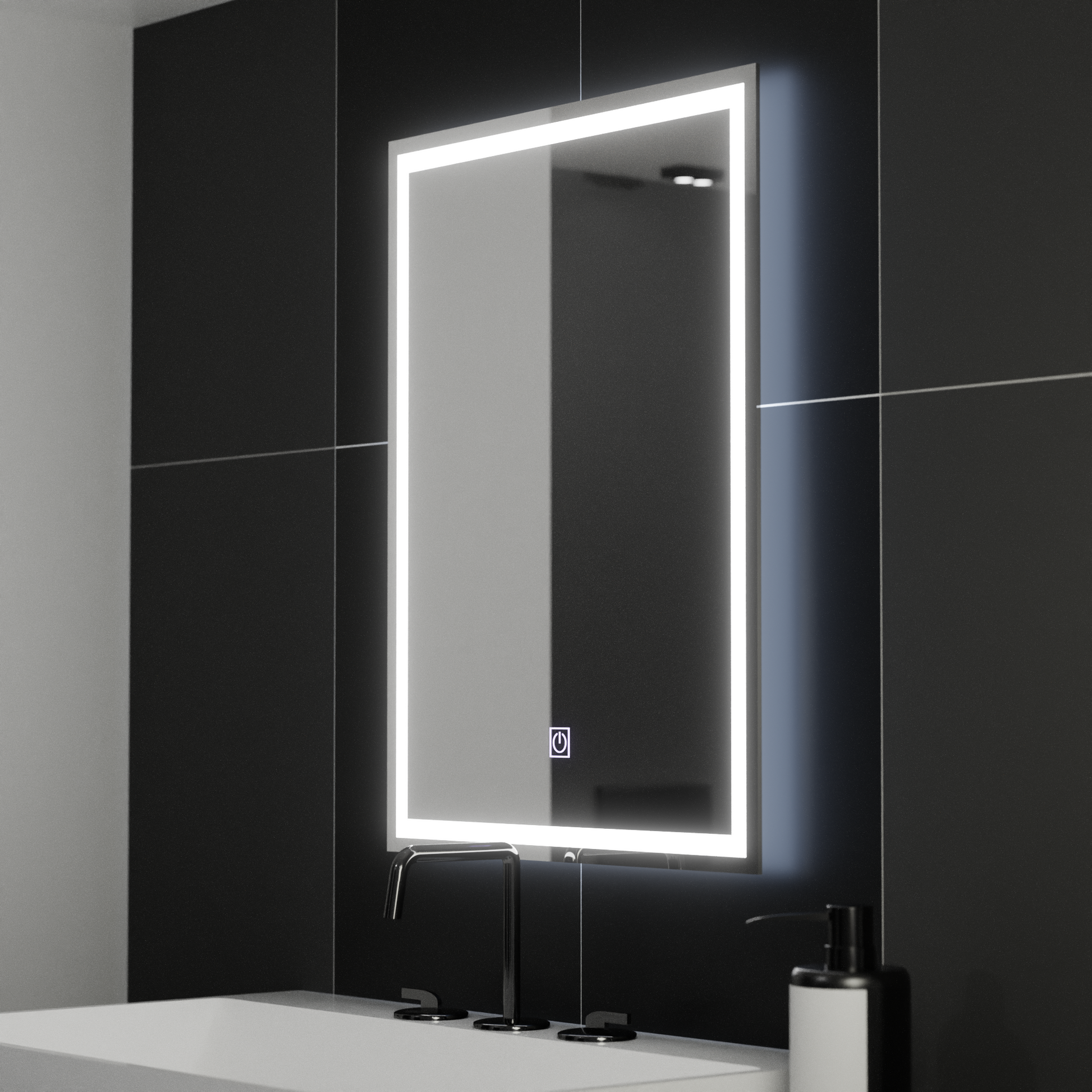 Ορθογώνιος καθρέφτης LED, 50x70cm, ΠΛΑΙΣΙΟ Basic Touch Mirrors Korman C Προεπιλεγμένος τίτλος Alessandro Design