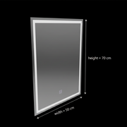 Ορθογώνιος καθρέφτης LED, 50x70cm, ΠΛΑΙΣΙΟ Basic Touch