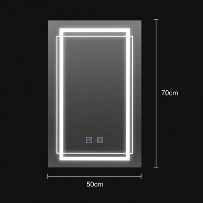 Ορθογώνιος καθρέφτης LED, 50x70cm, KOVEN Touch, Demister System, Dimmable