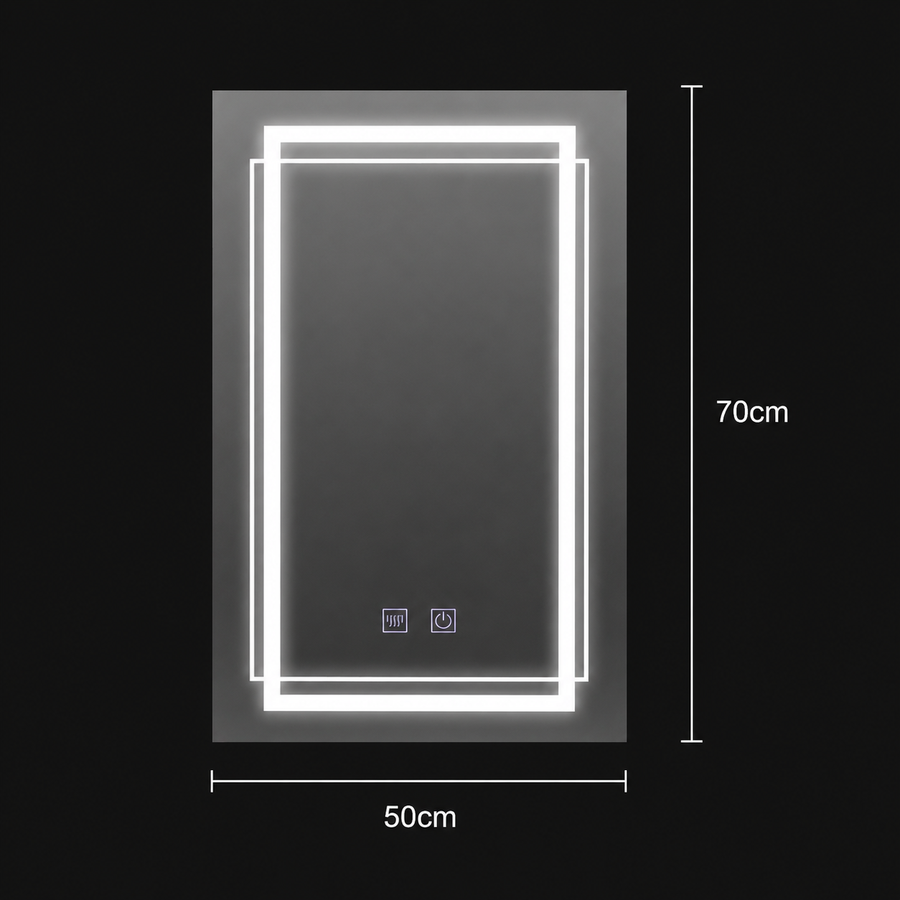 Ορθογώνιος καθρέφτης LED, 50x70cm, KOVEN Touch, Demister System, Dimmable
