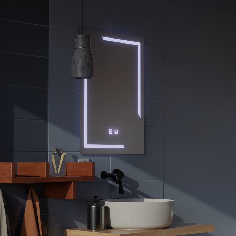 Ορθογώνιος καθρέφτης LED, 60x80cm, ECLISSA Touch, Demister System, Dimmable Mirrors Korman E Προεπιλεγμένος τίτλος Alessandro Design