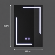Ορθογώνιος καθρέφτης LED, 60x80cm, ECLISSA Touch, Demister System, Dimmable