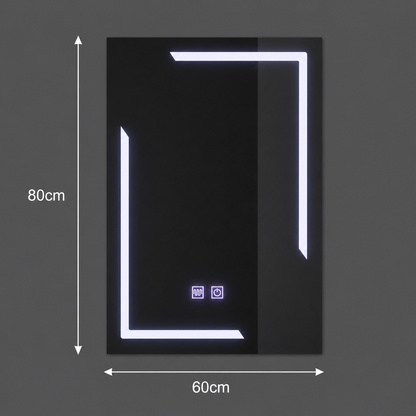 Ορθογώνιος καθρέφτης LED, 60x80cm, ECLISSA Touch, Demister System, Dimmable