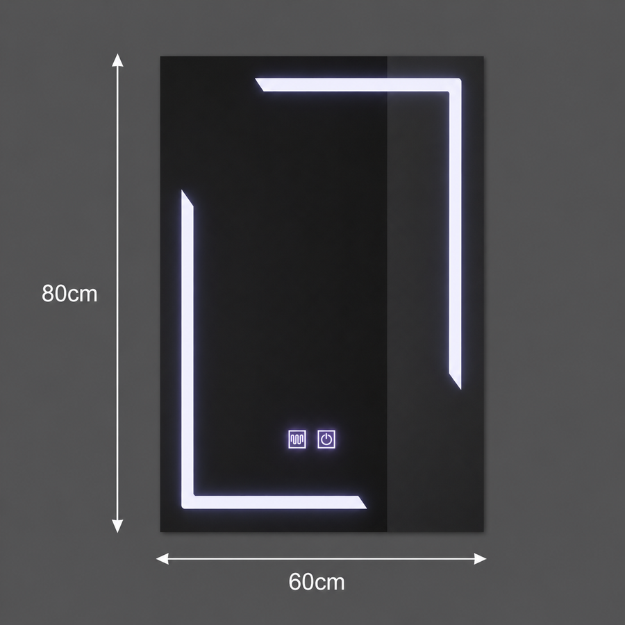 Ορθογώνιος καθρέφτης LED, 60x80cm, ECLISSA Touch, Demister System, Dimmable