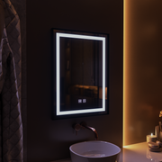 Ορθογώνιος καθρέφτης LED, 60x80cm, EDGE Touch, Demister System, Μαύρο πλαίσιο