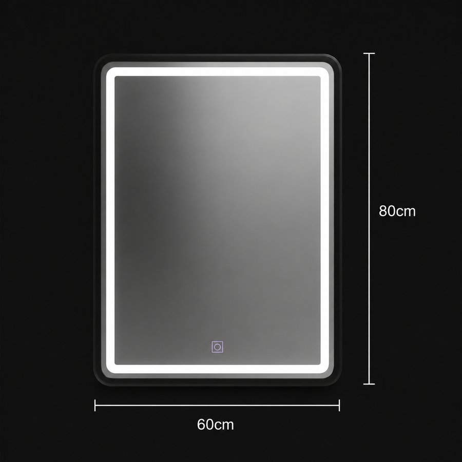 Ορθογώνιος καθρέφτης LED, 60x80cm, απόχρωση Basic Touch