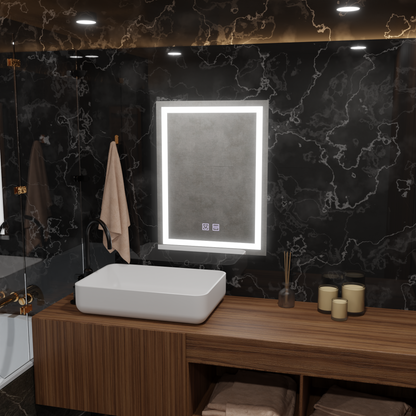 Ορθογώνιος καθρέφτης LED, 45x60cm, RADIANTE Touch, Demister System, Dimmable Mirrors Korman E Προεπιλεγμένος τίτλος Alessandro Design