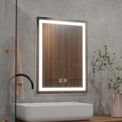 Ορθογώνιος καθρέφτης LED, 45x60cm, RADIANTE Touch, Demister System, Dimmable Mirrors Korman E Προεπιλεγμένος τίτλος Alessandro Design