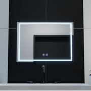 Ορθογώνιος καθρέφτης LED, 70x50cm, RADIANTE Touch, Demister System, Dimmable Καθρέφτης μπάνιου με LED και Demister Προεπιλεγμένος τίτλος Alessandro Design