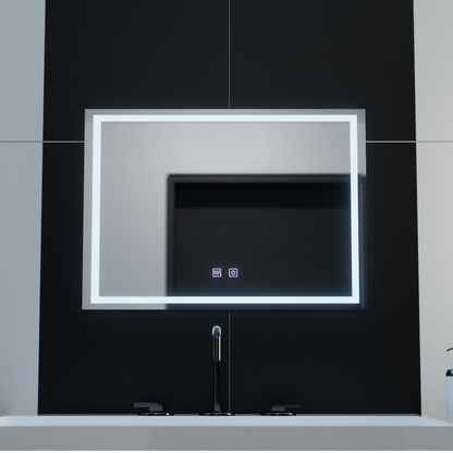 Ορθογώνιος καθρέφτης LED, 70x50cm, RADIANTE Touch, Demister System, Dimmable Καθρέφτης μπάνιου με LED και Demister Προεπιλεγμένος τίτλος Alessandro Design
