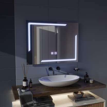 Ορθογώνιος καθρέφτης LED, 80x60cm, ECLISSA Touch, Demister System, Dimmable Mirrors Korman E Προεπιλεγμένος τίτλος Alessandro Design
