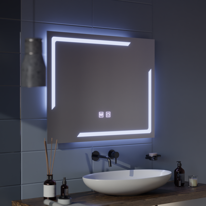 Ορθογώνιος καθρέφτης LED, 80x60cm, ECLISSA Touch, Demister System, Dimmable Mirrors Korman E Προεπιλεγμένος τίτλος Alessandro Design