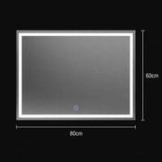 Ορθογώνιος καθρέφτης LED, 80x60cm, ΠΛΑΙΣΙΟ Basic Touch