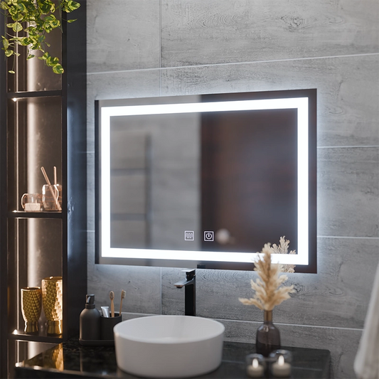 Ορθογώνιος καθρέφτης LED, 80x60cm, RADIANTE Touch, Demister System, Dimmable