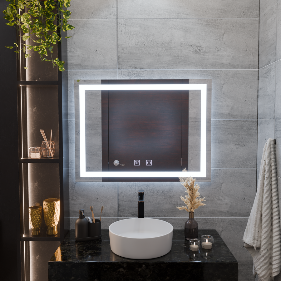 Ορθογώνιος καθρέφτης LED, 80x60cm, RADIANTE Touch, Demister System, Dimmable Mirrors Korman E Προεπιλεγμένος τίτλος Alessandro Design