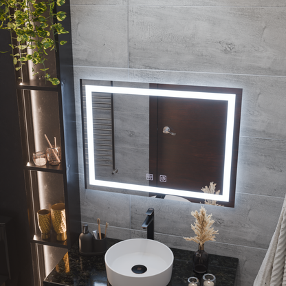 Ορθογώνιος καθρέφτης LED, 80x60cm, RADIANTE Touch, Demister System, Dimmable Mirrors Korman E Προεπιλεγμένος τίτλος Alessandro Design