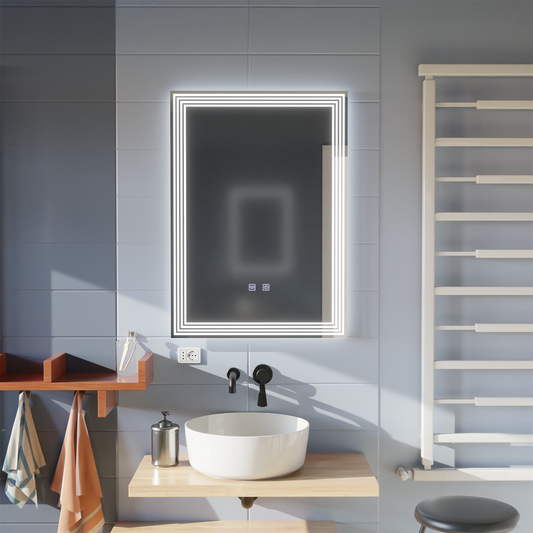 Ορθογώνιος καθρέφτης LED, Demister, 50x70cm, ADIS Basic Touch Mirrors Korman E Προεπιλεγμένος τίτλος Alessandro Design