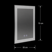 Ορθογώνιος καθρέφτης LED, Demist, 50x70cm, ADIS Basic Touch