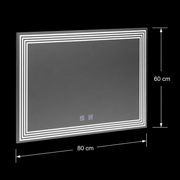 Ορθογώνιος καθρέφτης LED, Demist, 80x60cm, ADIS Basic Touch