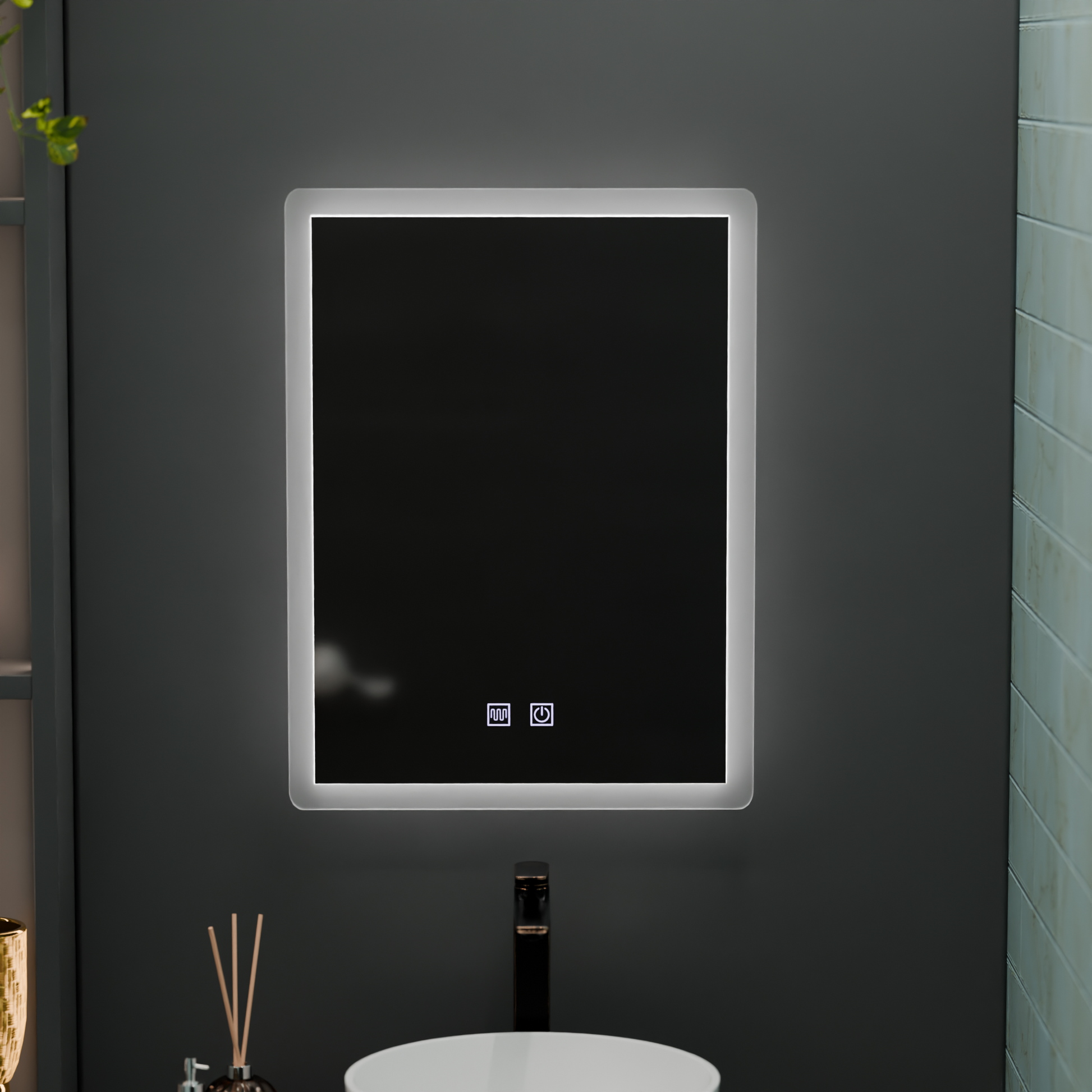 Ορθογώνιος καθρέφτης LED, 60x80cm, Touch VENERA, Σύστημα Demister, Dimmable Mirrors Korman E Προεπιλεγμένος τίτλος Alessandro Design