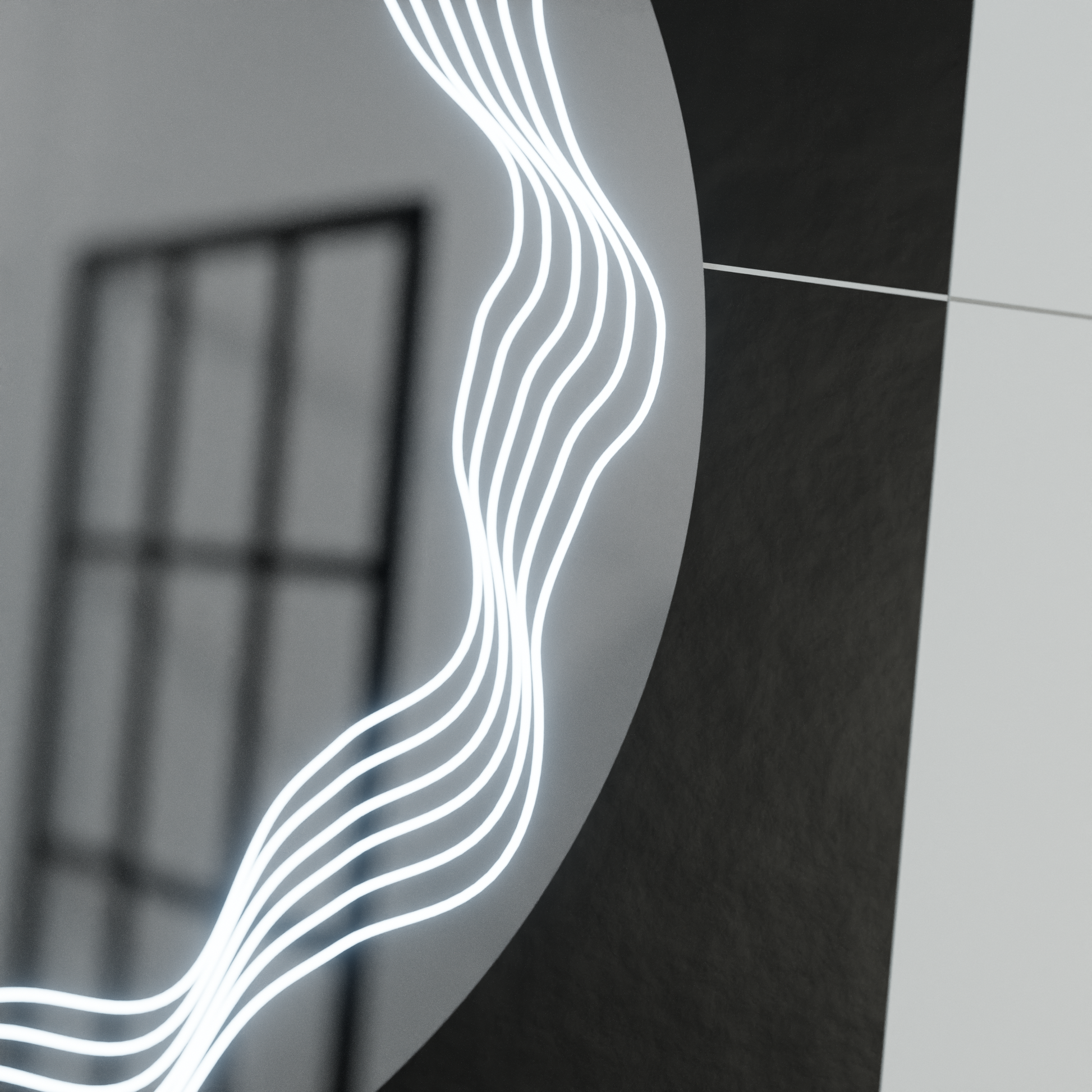 LED Στρογγυλός καθρέφτης 60cm, Flusso Touch, Σύστημα Demister, Dimmable Mirrors Korman E Προεπιλεγμένος τίτλος Alessandro Design