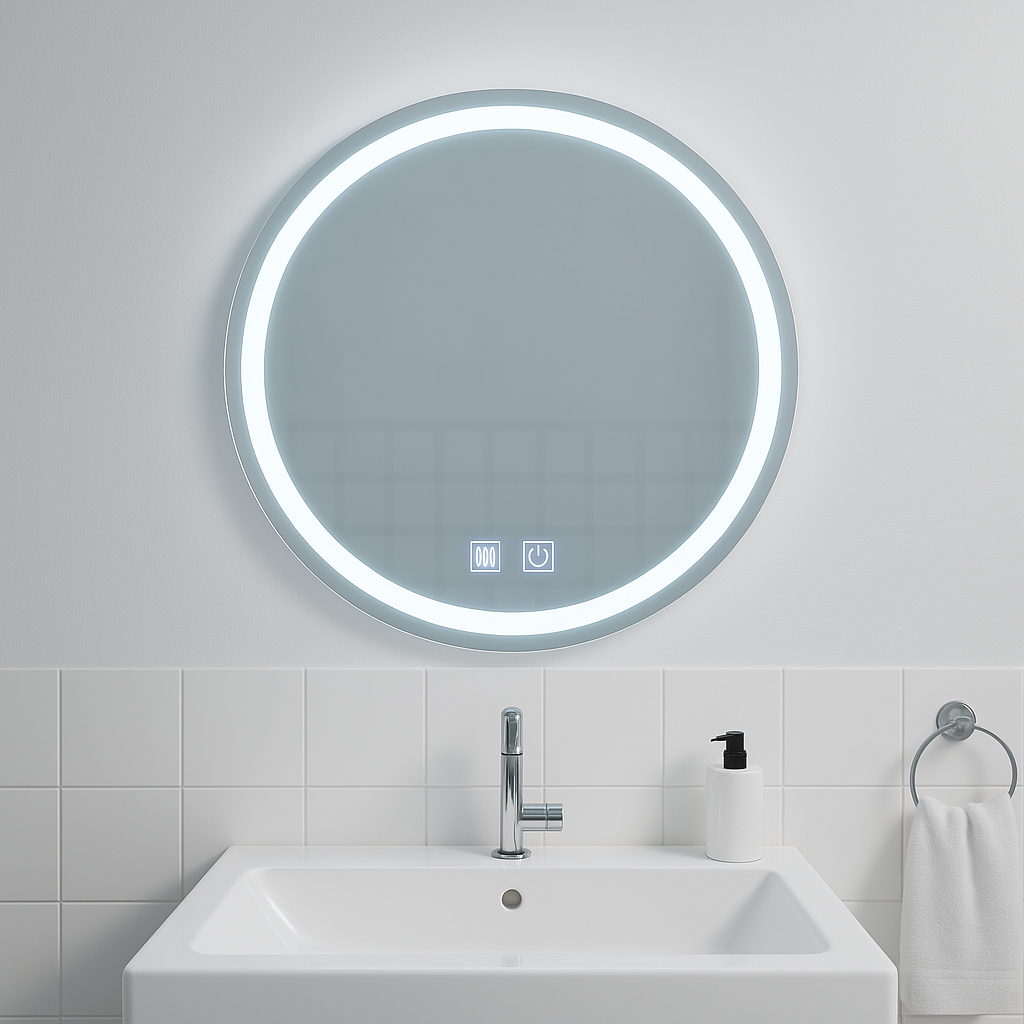 LED Στρογγυλός καθρέφτης, 60cm, Φωτισμός αφής, Σύστημα Demister, Dimmable Mirrors Korman E Προεπιλεγμένος τίτλος Alessandro Design