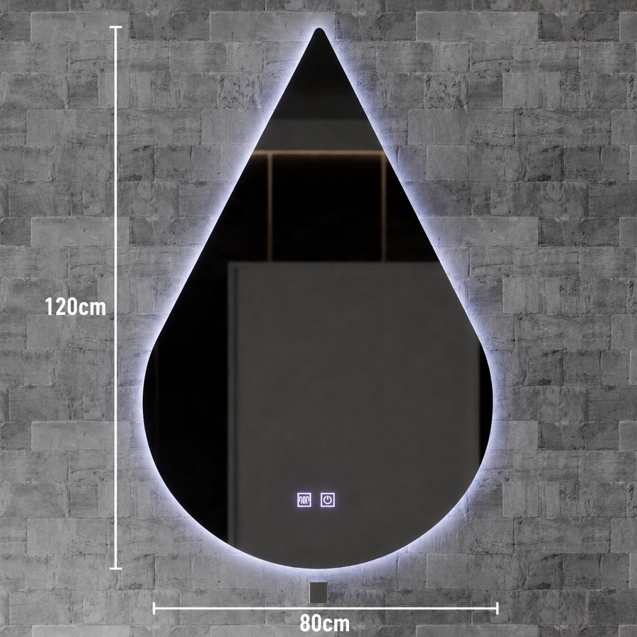 Καθρέφτης LED Touch River, 52W, Demist System, 80X120cm, Σχήμα πτώσης