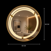 Καθρέφτης Giga LED, 80x60cm, Ασημί, Touch, 6000K φως