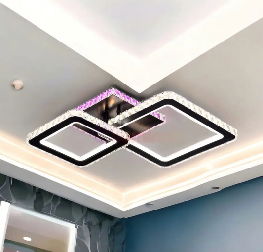 Πολυέλαιος LED 126W 1+1 ΤΕΤΡΑΓΩΝΟ μαύρο κρύσταλλο RGB -09B