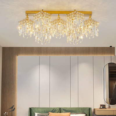Πολυέλαιος Crystal CC180/7GD, 70cm, 7xE14, Χρυσός