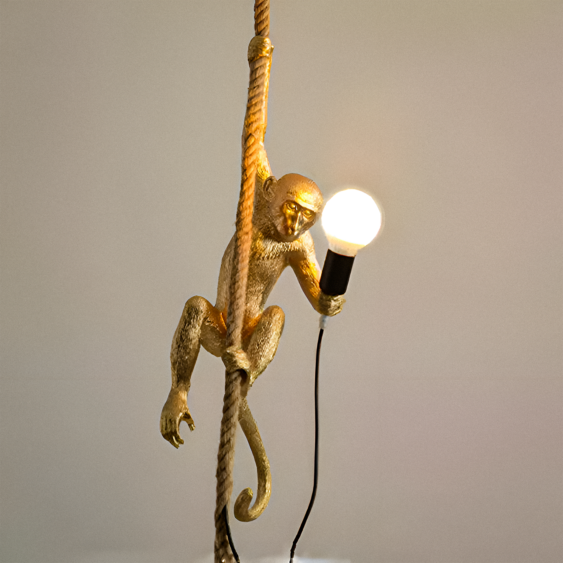 Vintage Hanging Chandelier, LV700, 1xE27, Monkey, String and Metal, Black Support Vintage Chandeliers Προεπιλεγμένος τίτλος Alessandro Design