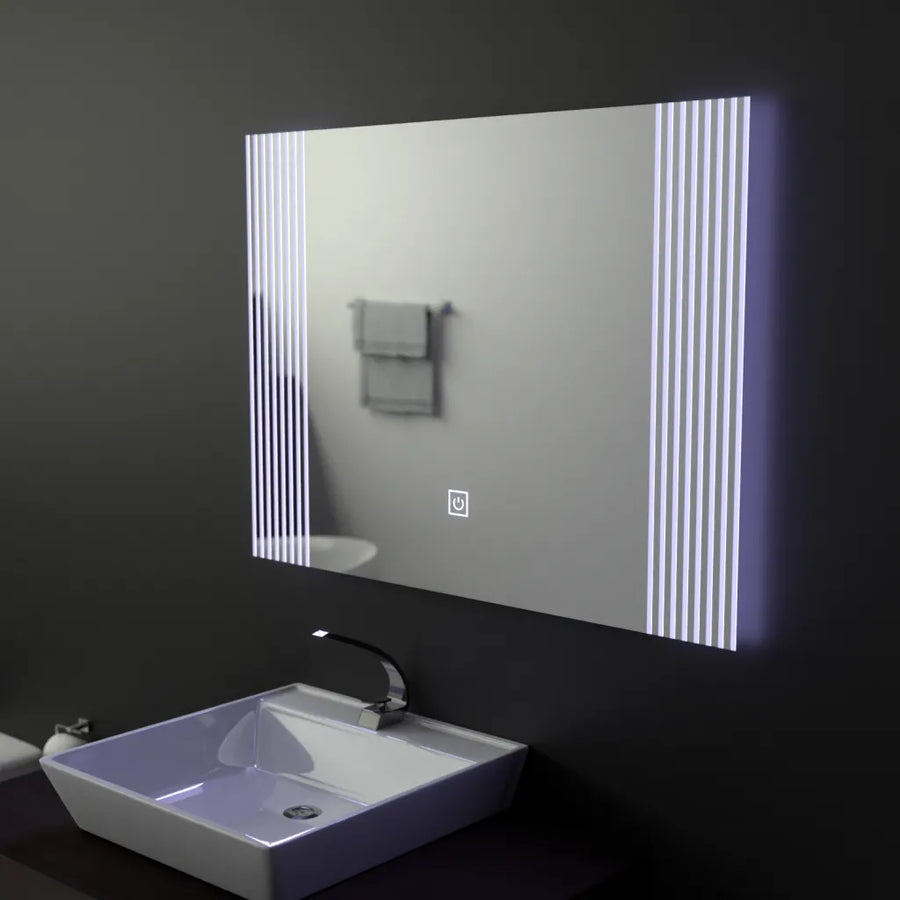 Ορθογώνιος καθρέφτης LED, 80x60 cm, Infinity Frame Basic Touch 1005S-20A Προεπιλεγμένος τίτλος Alessandro Design