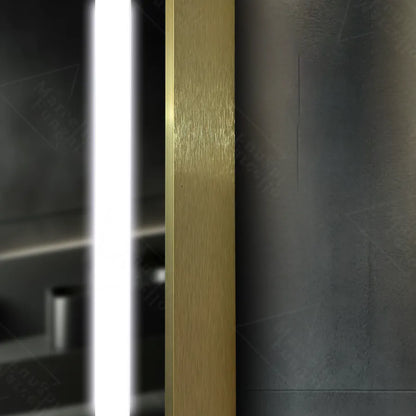Ορθογώνιος καθρέφτης LED, 60x80 cm, Verite Royale Gold MotionGlow Marcello, Σύστημα αποθαμβώματος, Ρολόι & Θερμόμετρο, Dimable Καθρέφτες Marcello Προεπιλεγμένος τίτλος Alessandro Design