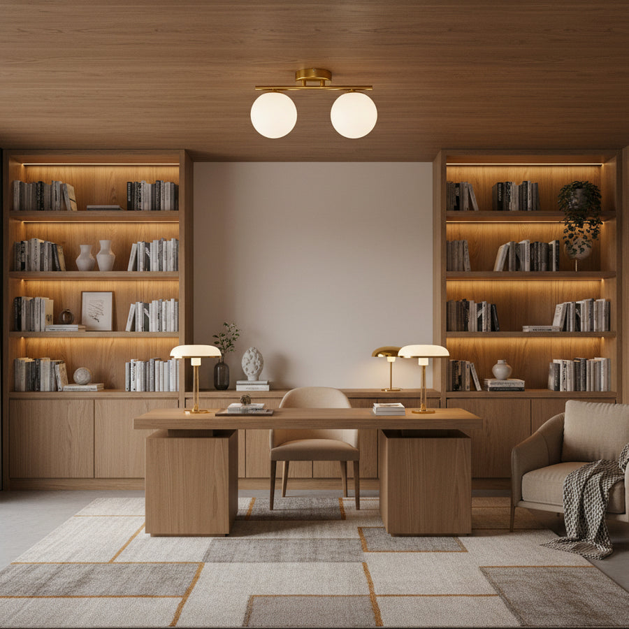Lustra LED si cristal ORI, 30cm, 2xG9, Globuri, Auriu