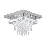 Alberico Square LED Πολυέλαιος, 17W, Κρύο/Ζεστό/Ουδέτερο φως, Crystal, Glossy Chrome Modern Chandeliers Προεπιλεγμένος τίτλος Alessandro Design