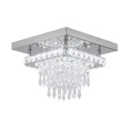 Alberico Square LED Πολυέλαιος, 17W, Κρύο/Ζεστό/Ουδέτερο φως, Crystal, Glossy Chrome Modern Chandeliers Προεπιλεγμένος τίτλος Alessandro Design