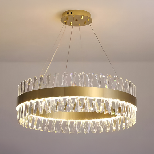 CASERTA Eleganza LED Πολυέλαιος με Τηλεχειριστήριο, 54W, Dimmable, Διάμετρος 50cm, Χρυσοί Κρύσταλλοι Πολυέλαιοι Προεπιλεγμένος Τίτλος Alessandro Design