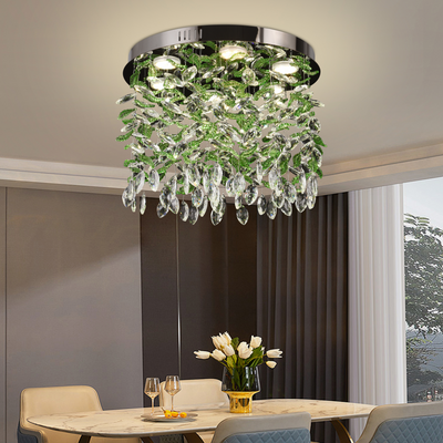 Crystal LED Chandelier LLC211/400GN Στρογγυλός, 22W, Κρύο/Ζεστό/Ουδέτερο φως, Πράσινοι Κρύσταλλοι, Γυαλιστερό χρώμιο
