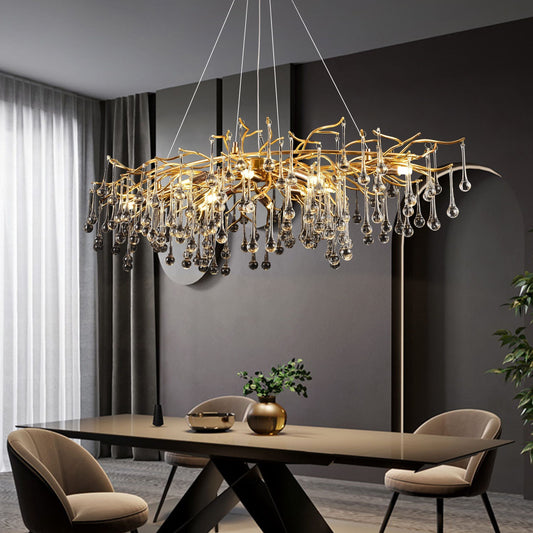 Candelabru Cristal NEBULA Imperio, 10x G9, Auriu, 97cm Candelabre Cristal Default Title Alessandro Design