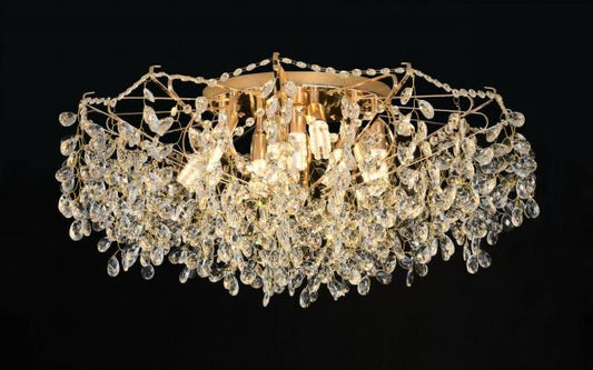 Candelabru Cristal GLOWRIA Regalis, 10x E14, Diametru 80cm, Auriu Candelabre Cristal Default Title Alessandro Design