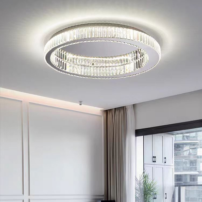 Lustra LED cu telecomanda si cristal VERTUS 31W, 50cm, Cerc, lumina Rece/Calda/Neutra, Dimabila, Crom Lustre LED cu Telecomanda Default Title Alessandro Design