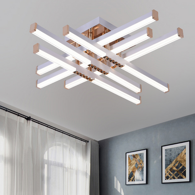 Πολυέλαιος LED με Τηλεχειριστήριο LT178/6WH, 84W, 6 Στοιχεία, Κρύο/Ζεστό/Ουδέτερο φως, Ρυθμιζόμενο, Λευκό