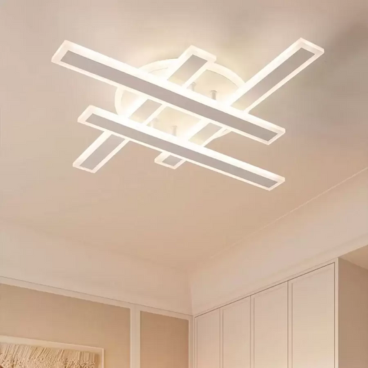 Lustra LED cu Telecomanda ZYRON Magno, 79W, 46x5.5x7.5, Lumina Rece/Calda/Neutra, Dimabila, Alb, Metal, Plexiglas Lustre LED cu Telecomanda Default Title Alessandro Design