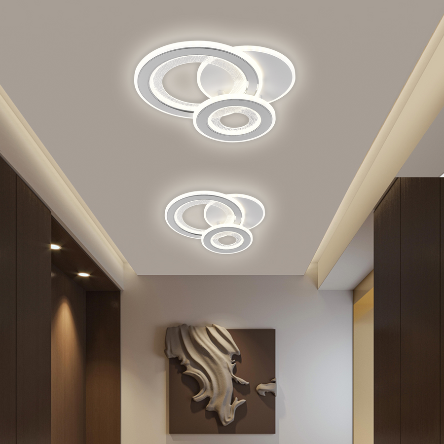 Πολυέλαιος LED 53W, 3 κύκλοι, Κρύο/Ζεστό/Ουδέτερο φως, Λευκοί πολυέλαιοι LED Προεπιλεγμένος τίτλος Alessandro Design