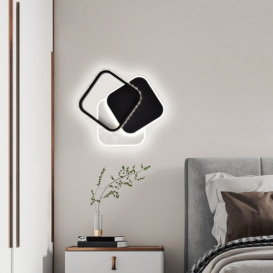 Κρυστάλλινος πολυέλαιος LED PRISMIQ 39W, 3 τετράγωνα, Κρύο/Ζεστό/Ουδέτερο φως, Μαύροι πολυέλαιοι LED Προεπιλεγμένος τίτλος Alessandro Design