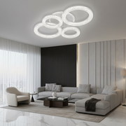 Πολυέλαιος LED Linnea με τηλεχειριστήριο, 74W, 3000K/4000K/6000K, Dimmable, White, Crystals LED Chandeliers with Remote Control Προεπιλεγμένος τίτλος Alessandro Design