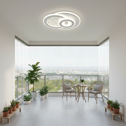 KOMPACTO LED Πολυέλαιος 47W, 3 κύκλοι, Κρύο/Ζεστό/Ουδέτερο φως, Λευκοί πολυέλαιοι LED Προεπιλεγμένος τίτλος Alessandro Design