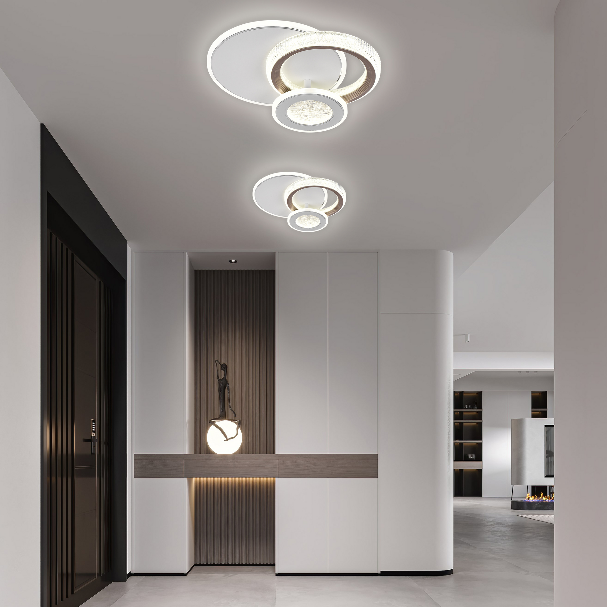 Πολυέλαιος LED NYXORA 44W, 3 κύκλοι, Κρύο/Ζεστό/Ουδέτερο φως, Λευκοί πολυέλαιοι LED Προεπιλεγμένος τίτλος Alessandro Design