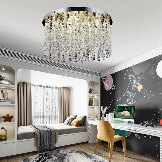 Crystal LED Chandelier LLC215/400WH Στρογγυλός, 22W, Δροσερό/Ζεστό/Ουδέτερο φως, Κρύσταλλο, Χρυσό