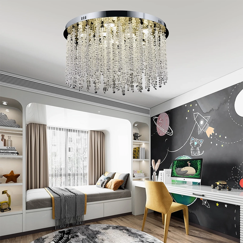 Crystal LED Chandelier LLC215/400WH Στρογγυλός, 22W, Δροσερό/Ζεστό/Ουδέτερο φως, Κρύσταλλο, Χρυσό